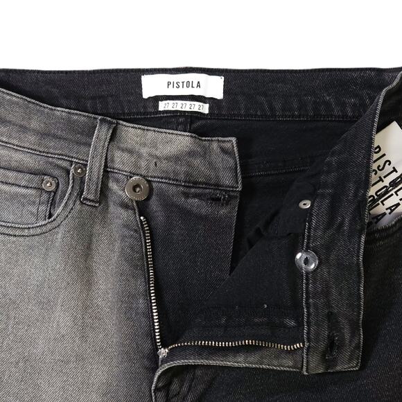 NWT Pistola Lennon Crossover High Rise Crop Boot Jeans Sz. 27x27 Black Gray - Picture 5 of 13